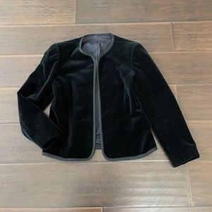 Vintage Glenwick Women's Black Formal Velvet Blazer Jacket Sz 12 made in USA